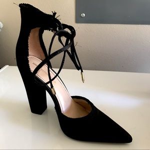 Black Lace Up Pumps
